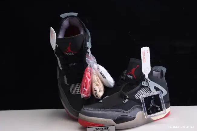 Cheap White Off Jordan 4 x Bred Air CV9388-001 Retro 0327